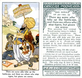 "Der er nogle, der tager stridsøksen i brug, og der er andre, der stopper tigre, men der er kun få, der giver", 1932